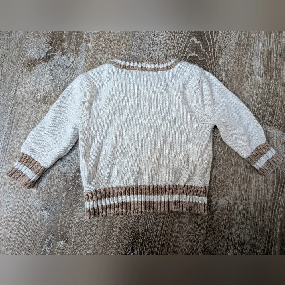 H&M + Cat & Jack Baby Teddy Bear Neutral Sweaters 100% Cotton Size 12 Months